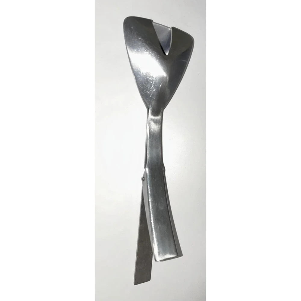 Arthur Salm AS Japan Saxon 1966 Stainless Ice Tongs Salad Serving‎ Tongs Vintage